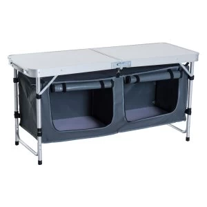 Image of Outsunny Adjustable Aluminum Picnic Table-Pebbles White