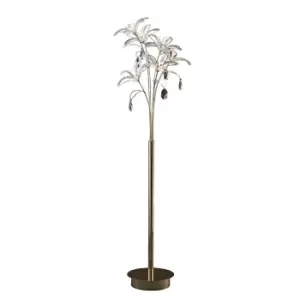 Image of Kenzo Floor Lamp 6 Light G4 French Gold/Crystal, NOT LED/CFL Compatible