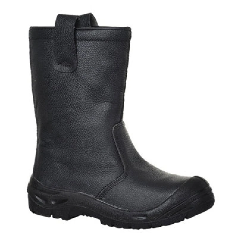 Image of Portwest Steelite Leather S3 Safety Rigger Boots FW29BKR38 Colour: Black