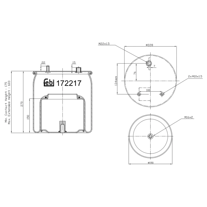 Image of FEBI BILSTEIN 172217 Boot, air suspension Rear Axle Boot,air suspension (324)