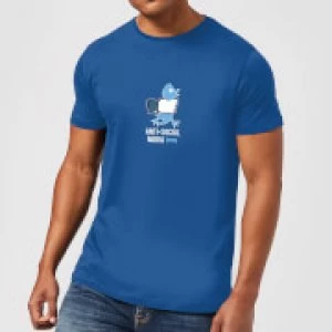 image of Plain Lazy Anti-Social Media Mens T-Shirt - Royal Blue - L