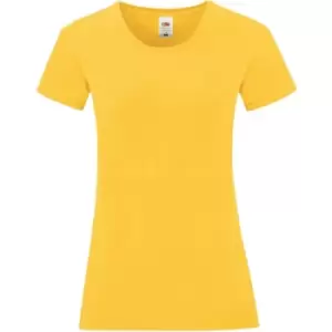 Image of Fruit Of The Loom Girls Iconic T-Shirt (9-11 Years) (Sunflower Yellow)