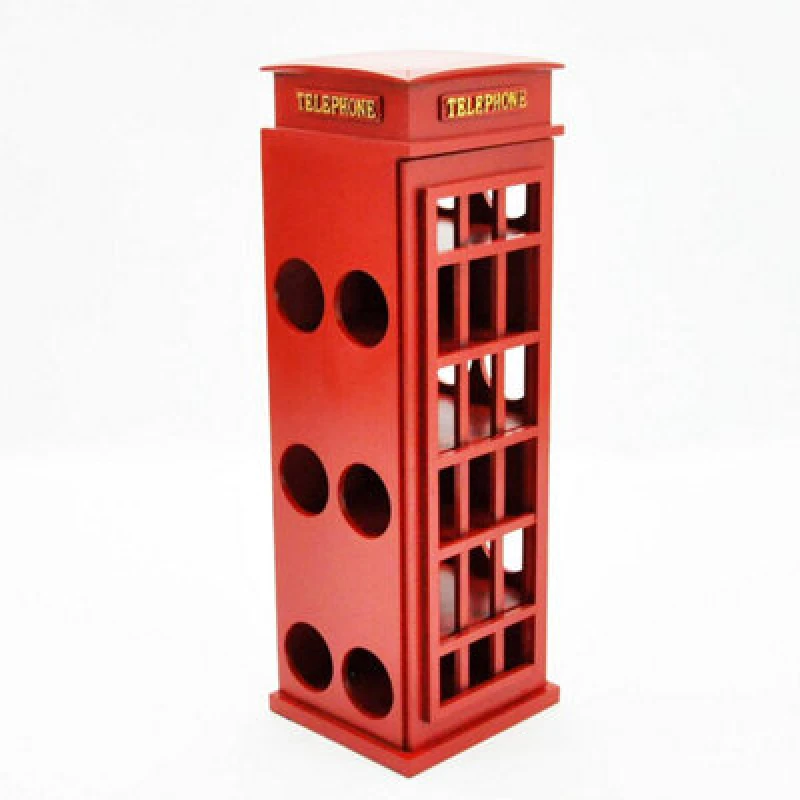 Image of MSL HAND FINISHED 77CM TELEPHONE BOX WINE RACK