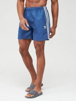 image of adidas Originals 3 Stripe Swim Shorts - Navy Size M Men