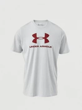 image of Urban Armor Gear Sportstyle Logo T-Shirt - Grey/Burgundy