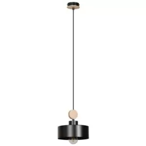 image of Emibig Tuniso Black Slim Pendant Ceiling Light 1x E27