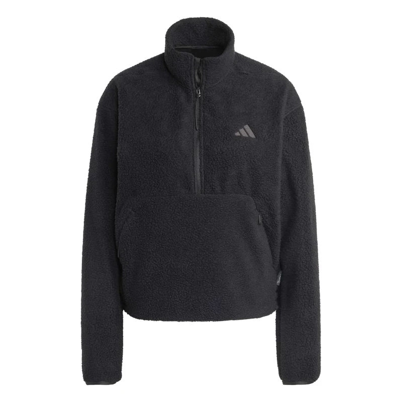 Image of adidas Womens 1/4 Zip Fleece 1/4 Zip Fleece Tops S (8-10) Black 44003403330