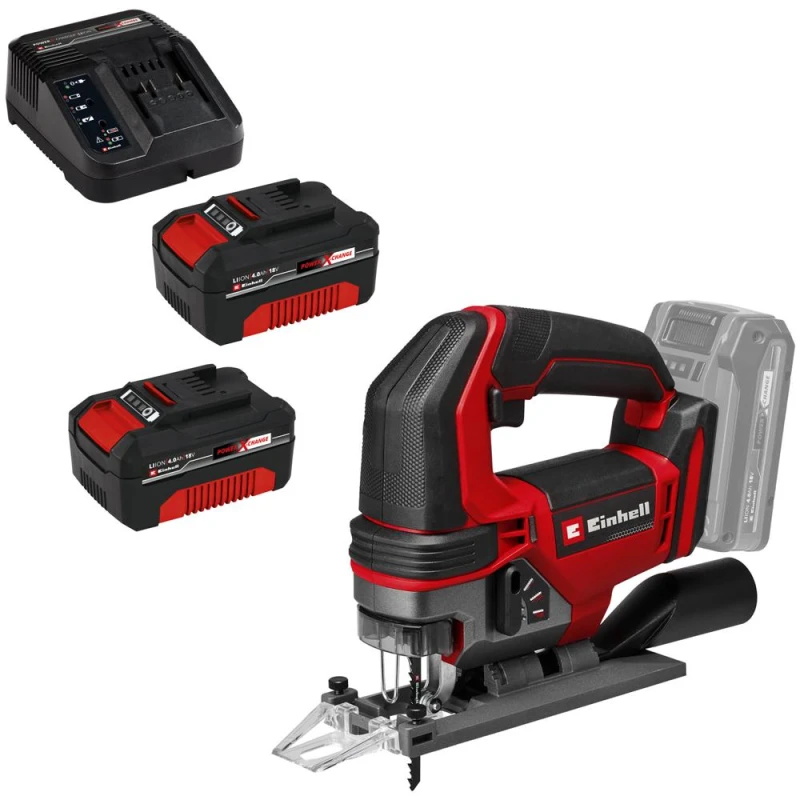 Image of Einhell TE-JS 18/100 Li 18v Cordless Jigsaw 2 x 4ah Li-ion Charger No Case TE-JS 18/100 L