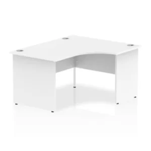 image of Impulse 1400mm Right Crescent Desk White Top Panel End Leg I003876