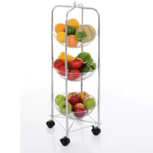 Image of Chrome 3 Tier Vegetable Trolley Chrome