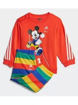 Image of adidas X Disney Mickey Mouse Jogger, Red, Size 18-24 Months