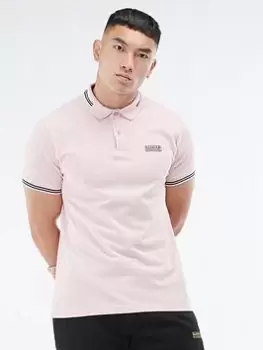 Image of Barbour International Essential Tipped Polo Shirt, Pink Size M Men