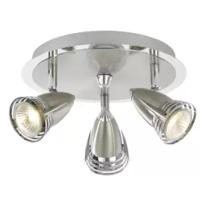 Image of Inlight Elara 3-Light Ceiling Spotlight Satin Nickel/Chrome