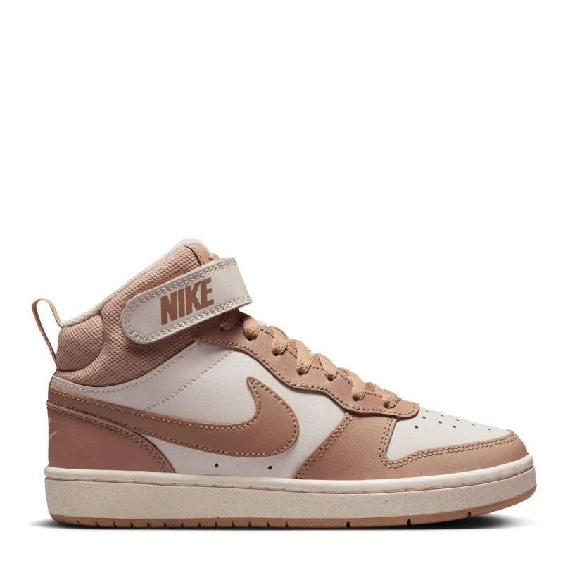 Image of Nike Court Borough Mid 2 Big Kids Shoes Pale Ivory female 4 (36.5)