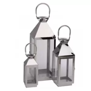 image of Smart Garden Stockholm Stainless Steel Lantern - Set of 3