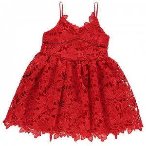 Image of Bardot Lace Strap Dress - Deep Red