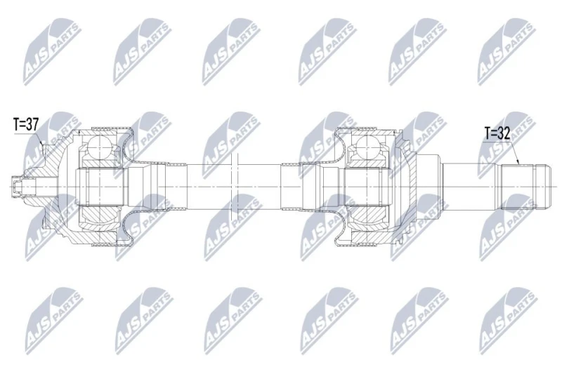 Image of NTY NPW-BM-247 Drive shaft Automatic Transmission, Rear Axle Left Drive Shaft (13)