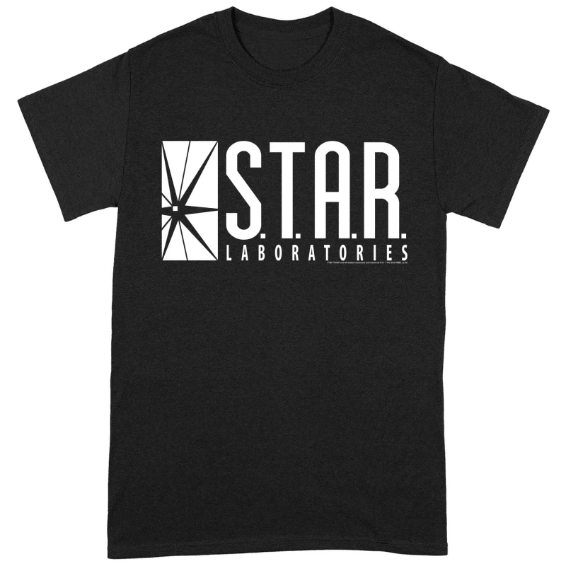 Image of The Flash The Flash Men Star Labs T-Shirt in Black Size: Small Black S Male 5059958522145