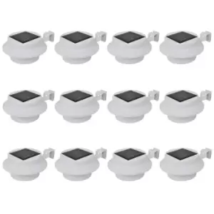 Image of Vidaxl Outdoor Solar Fence Lamps 12 Pcs LED - White