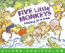 Image of five little monkeys sitting in a tree