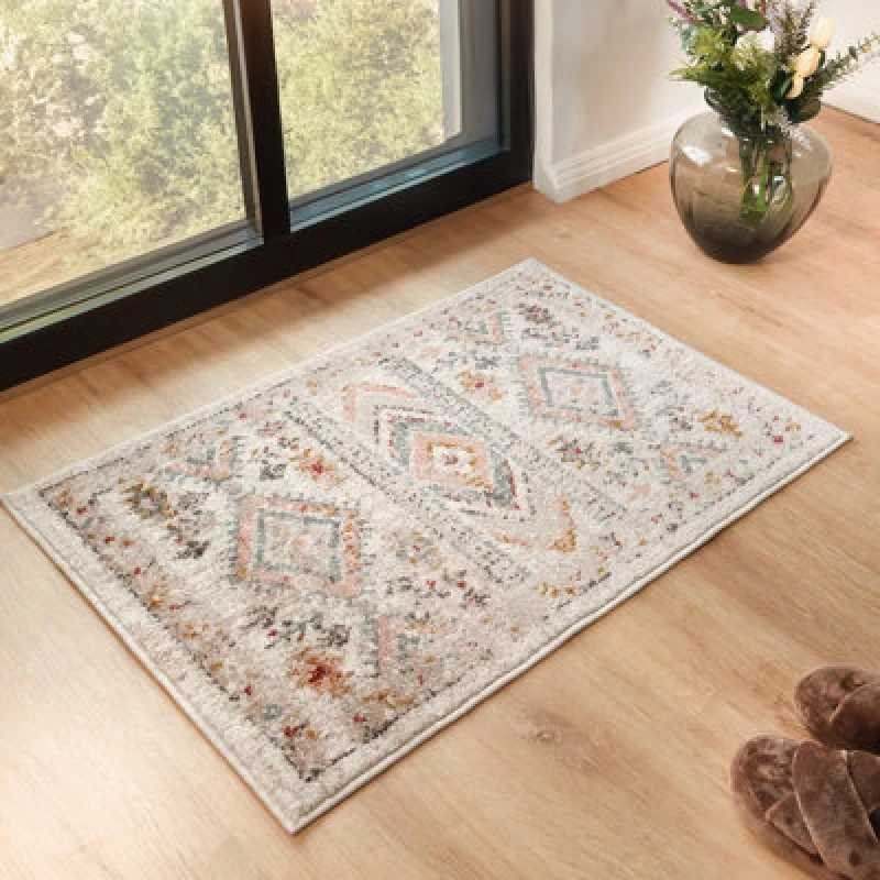 Image of Livabliss Scandi Modern Boho Brick Evelyn Area Rug 60 X 90 Cm - Easy Care, Non Shedding, Ideal For Living Room & Bedroom
