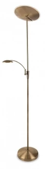 image of LED 2 Light Floor Lamp Antique Brass