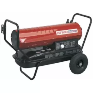 image of AB1258 Space Warmer Paraffin/Kerosene/Diesel Heater 125,000Btu/hr with Wheels - Sealey