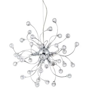 Image of 12 Light Ceiling Pendant Chrome with Crystals, G4 Bulb