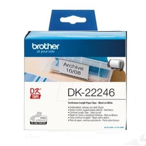 Image of Brother DK-22246 Continuous Label Tape (103mm x 30.48m) Black on White