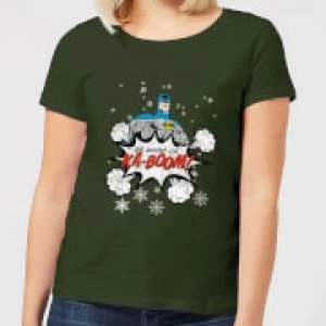 Image of DC Batman Be Good Womens Christmas T-Shirt - Forest Green - L