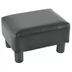 image of Homcom Padded Footrest Small PU Faux Leather Black