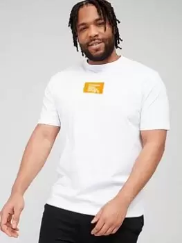Image of Calvin Klein Jeans Big & Tall Coloured Address Box T-Shirt - White, Size 3XL, Men