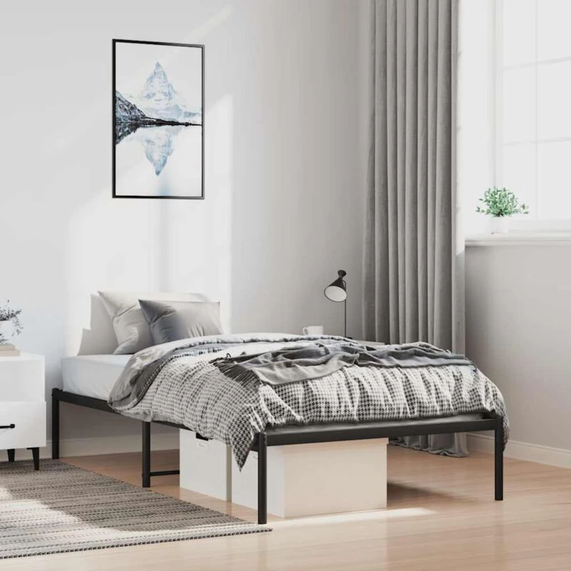 Image of VIDAXL Metal Bed Frame without Mattress Black 100x200cm Vidaxl 8720845720834