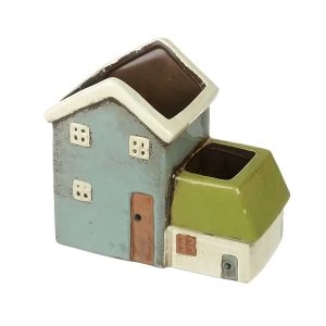 Image of Ceramic Two Houses Planter