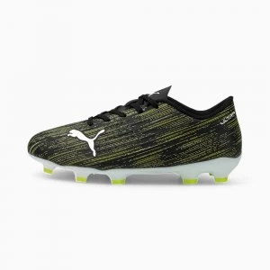 Image of PUMA Ultra 4.2 FG/AG Youth Football Boots, Black/White/Yellow Alert Size 1 Shoes
