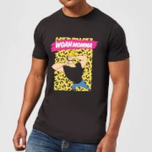 image of Johnny Bravo Woah Momma Mens T-Shirt - Black