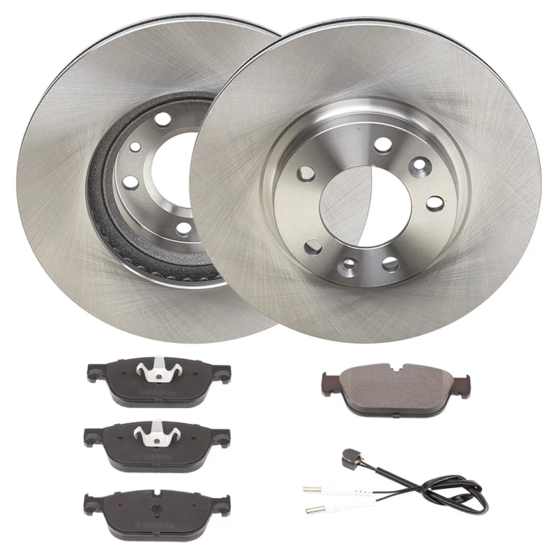 Image of RIDEX 3405B2519 Brake disc and pads set Front Axle, Brake Disc Type: internally vented, incl. wear warning contact Brake Set,disc brakes (3405)