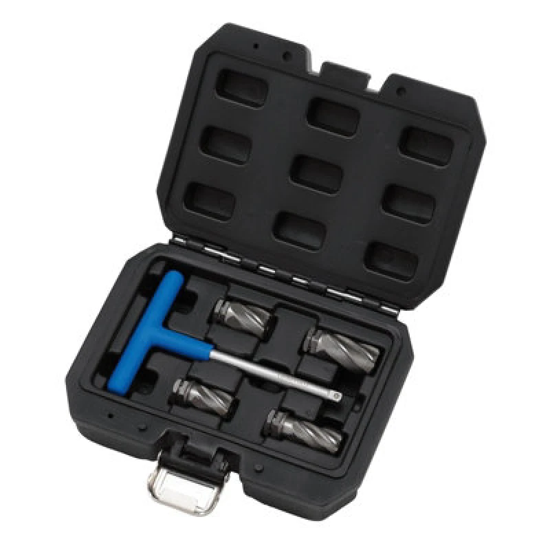 Image of Draper 5 Piece Abs Sensor Reamer Set 1/4" Sq Dr T-Bar Handle Plastic Case