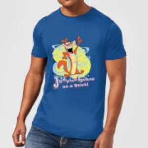 Image of I Am Weasel Jumping Iguana On A Stick Mens T-Shirt - Royal Blue - L
