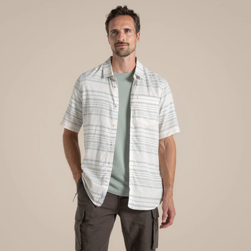 Image of Craghoppers Mens Crtwrght Short Sleeve T-Shirt LichenGrnStr male Medium
