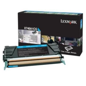 Image of Lexmark X746A1CG Cyan Laser Toner Ink Cartridge