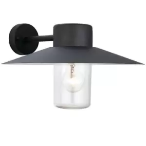 image of IP44 Outdoor Wall Lamp Black Steel Modern Porch Lantern Large Fisherman Light