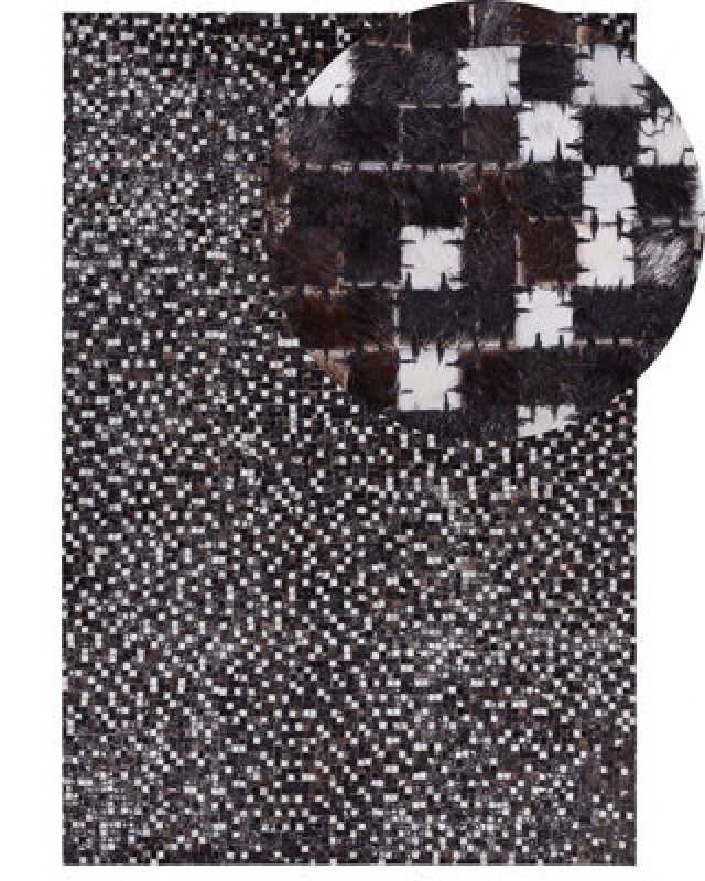 Image of Beliani Rug Akkese Brown 140 X 200 Cm Leather