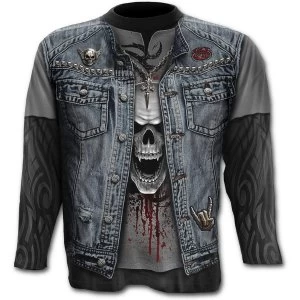 Image of Thrash MetalAllover Mens 4XL Long Sleeve T-Shirt - Grey
