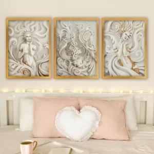 image of 3SC117 Multicolor Decorative Framed Painting (3 Pieces)