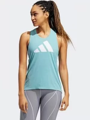 Image of adidas 3-stripes Logo Tank Top, Green/White, Size L, Women