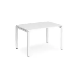 image of Bench Desk Single Person Starter Rectangular Desk 1200mm White Tops With White Frames 800mm Depth Adapt