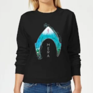 image of Aquaman Mera Logo Womens Sweatshirt - Black - XL