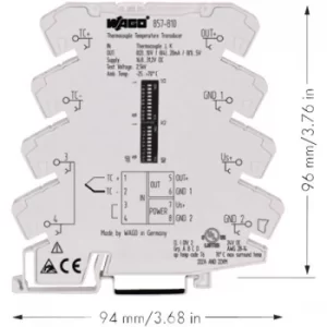 Image of WAGO 857-810 JUMPFLEX Temperature Transducer Light Grey