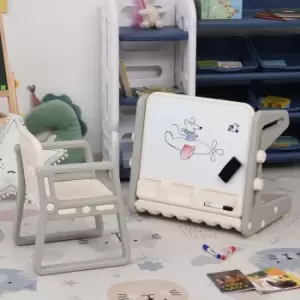 Image of Kids Study Table and Chair Two Piece Set Two In One Whiteboard Writing Desk for Toddlers